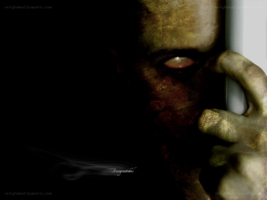 zombie peeking from darkness