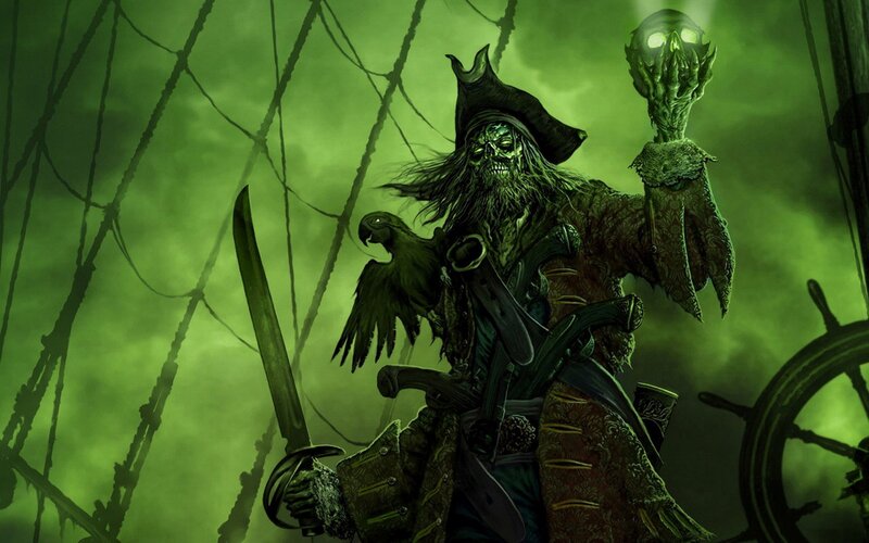 Zombie Pirate Captain — Green
