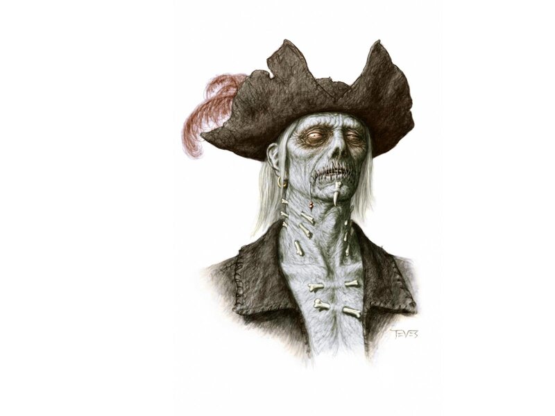 Zombie Pirate Captain — White