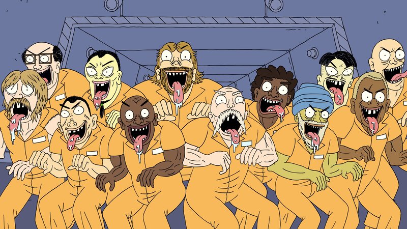 zombie prisoners in orange jumpsuits