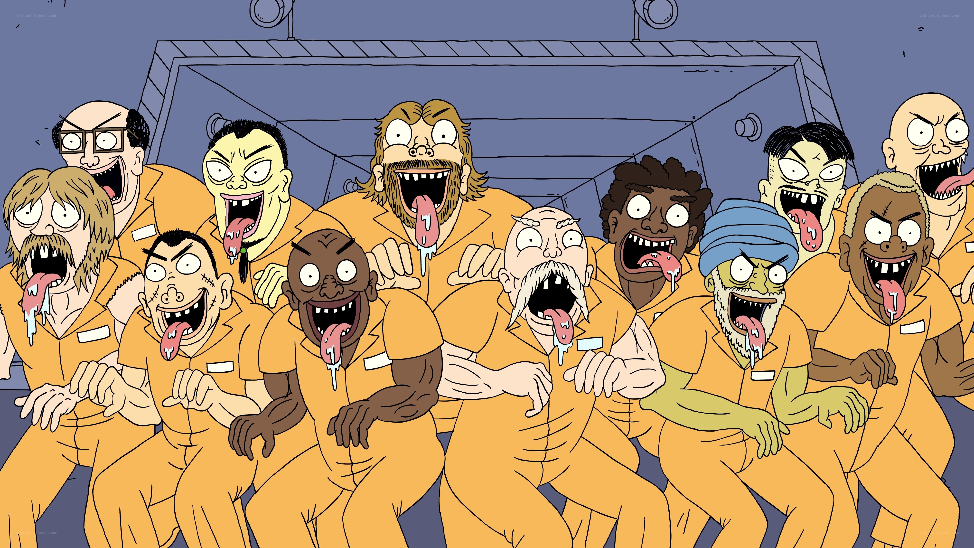 zombie prisoners in orange jumpsuits