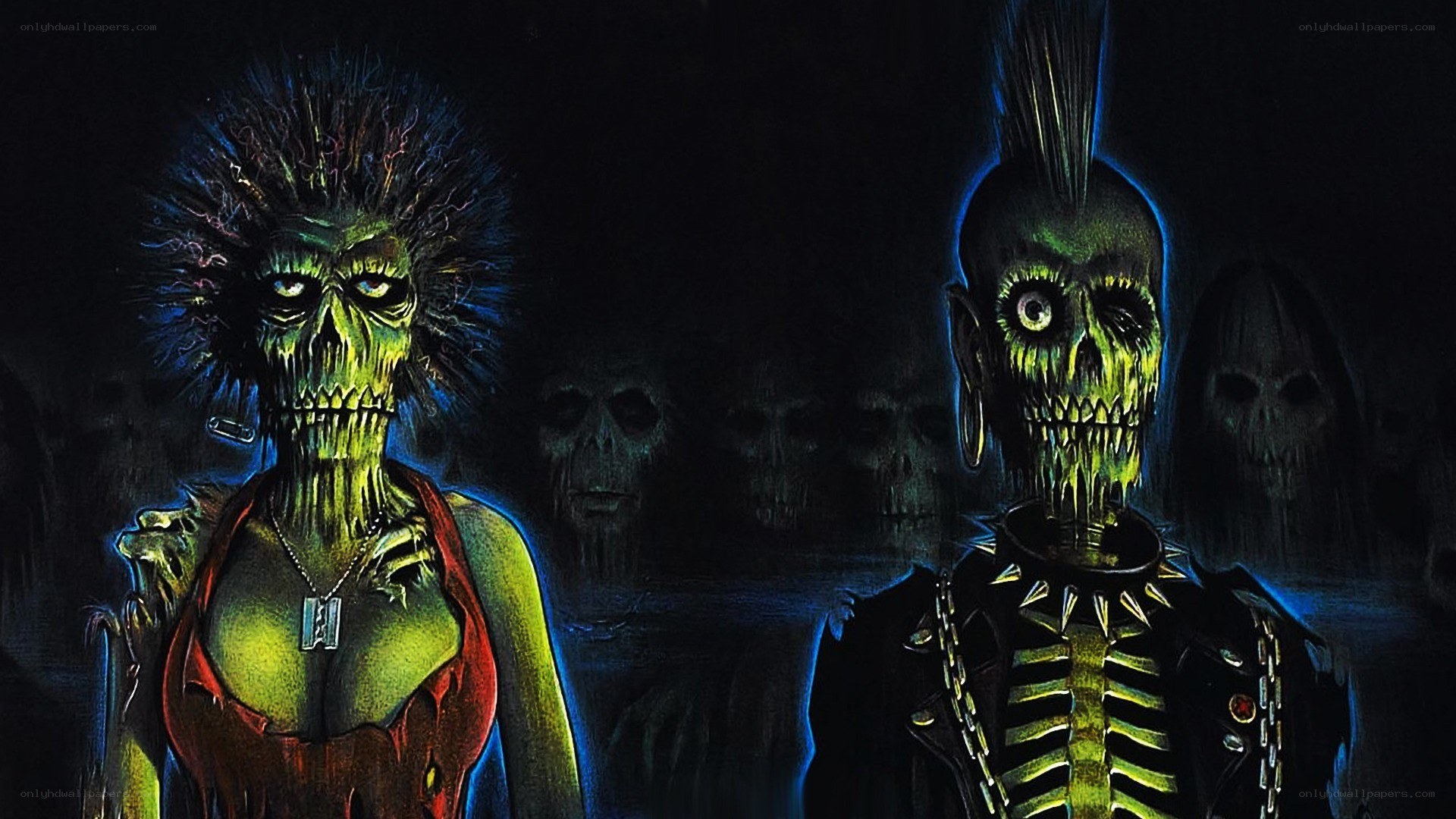 zombie punk couple poster