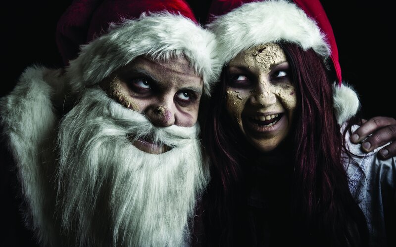Zombie Santa and Woman — Black