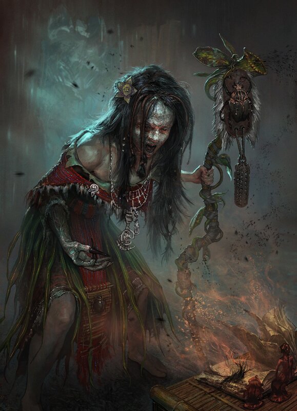 zombie shaman with staff