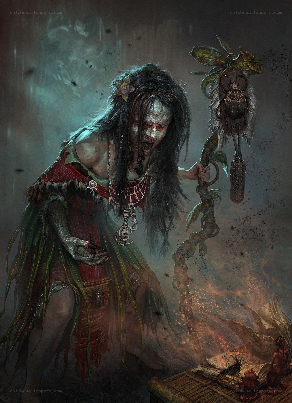 zombie shaman with staff