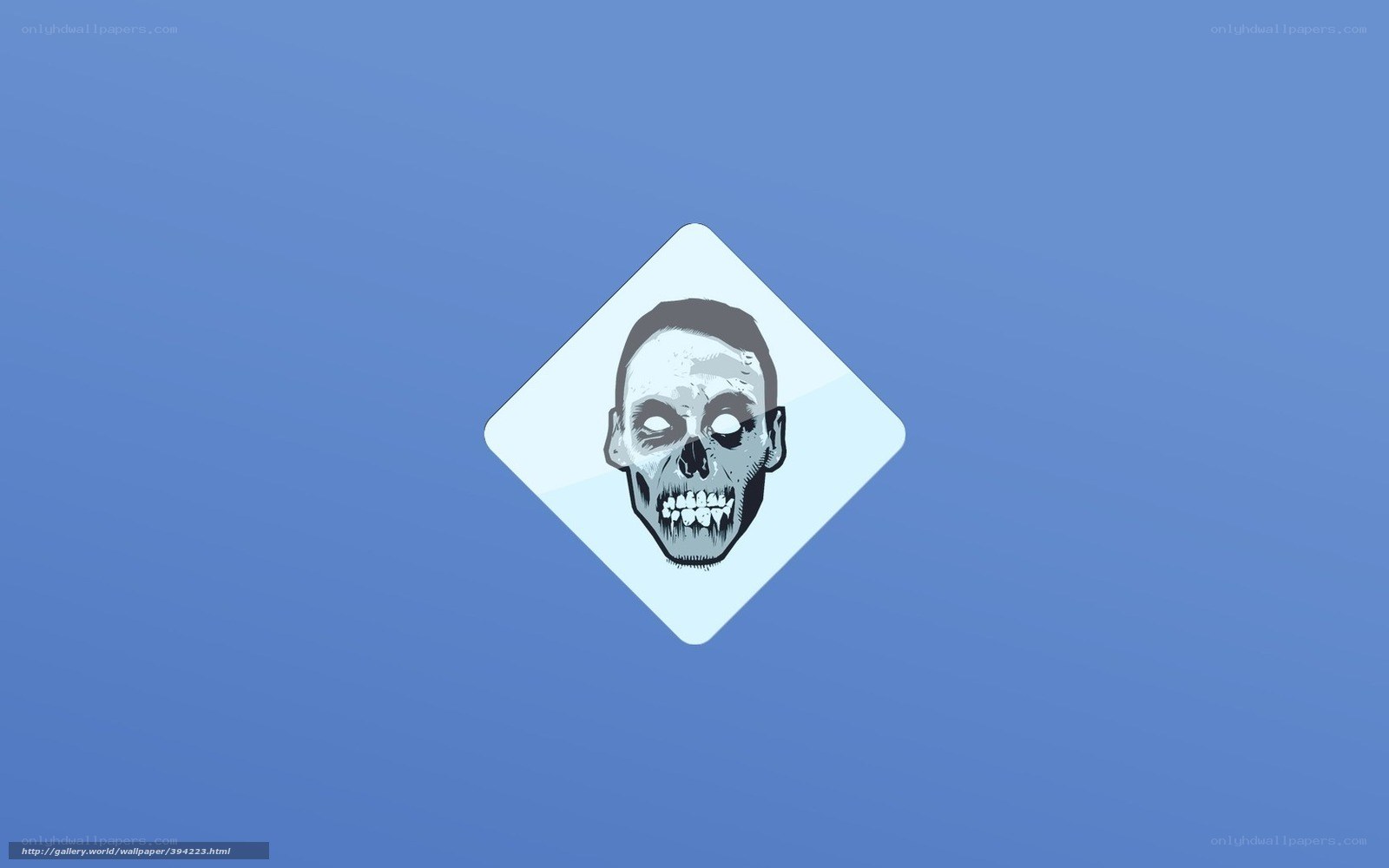 zombie skull warning sign