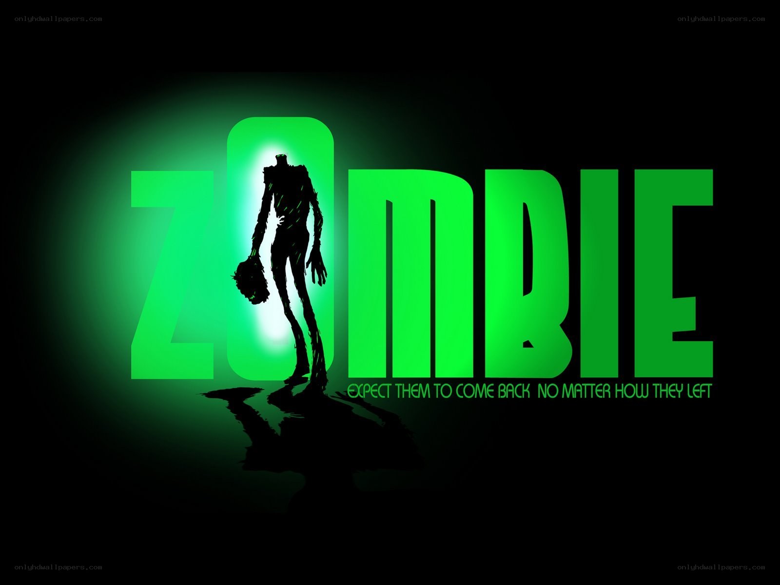 Zombie text with silhouette