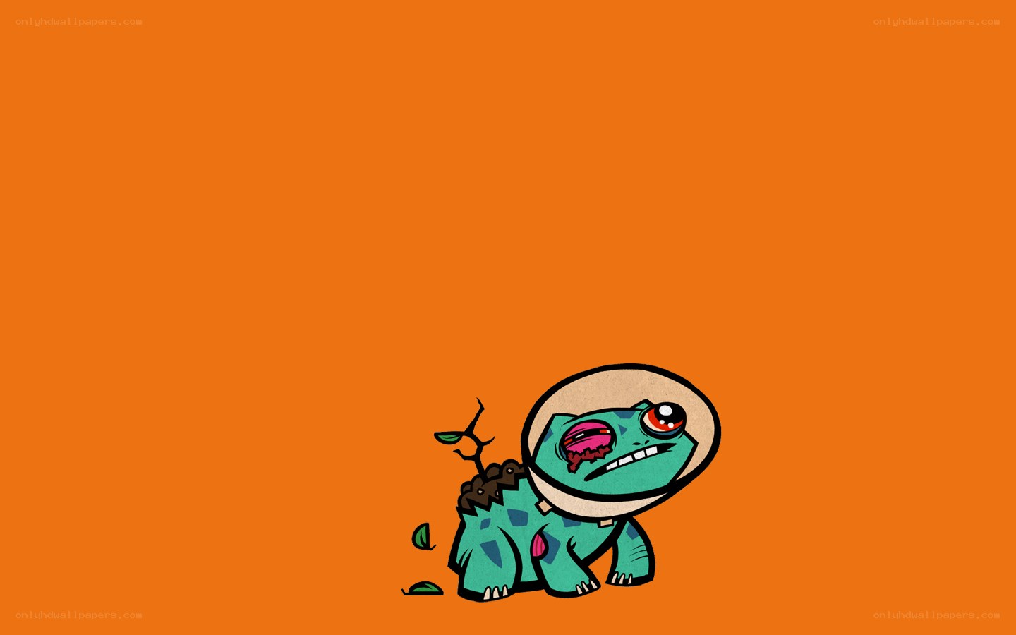zombie turtle with plant