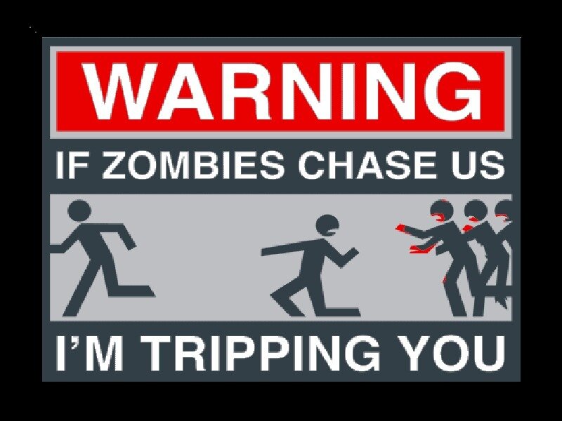 zombie warning sign