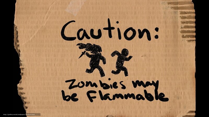 Zombie Warning Sign — Brown