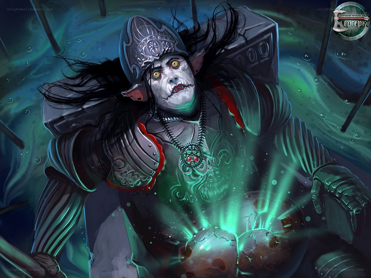 zombie warrior in underwater ruins