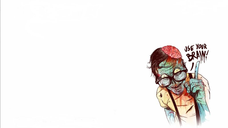 zombie with brain exposed