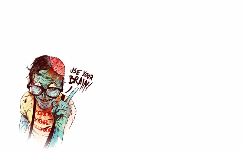 zombie with brain exposed