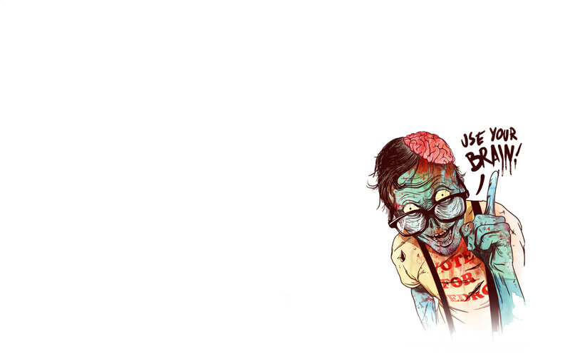 zombie with brain exposed