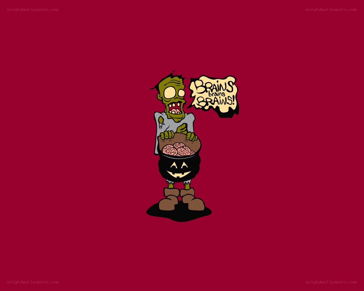zombie with brains bucket