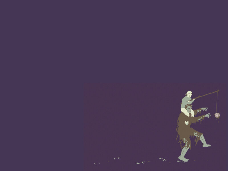 zombie with child on back