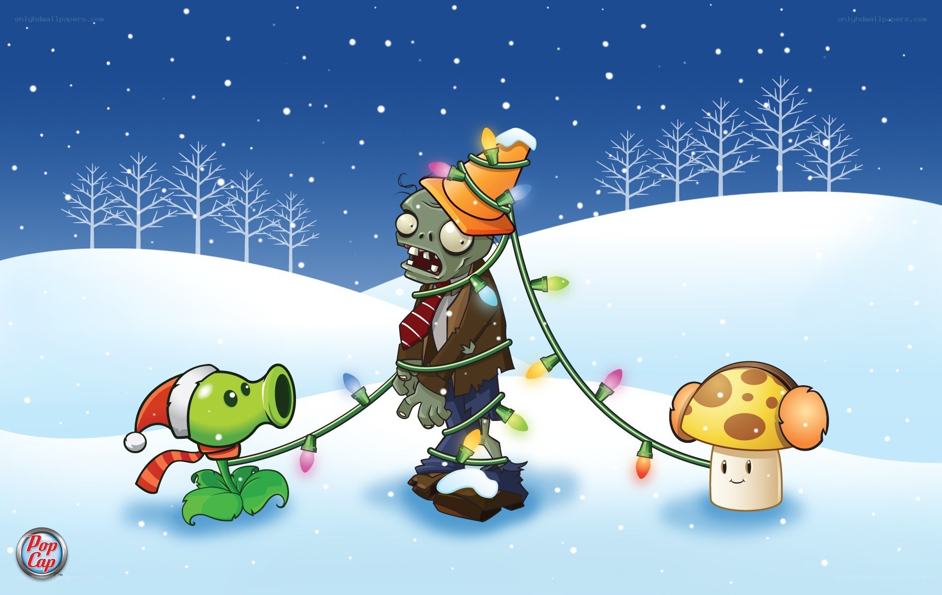Zombie with Christmas lights