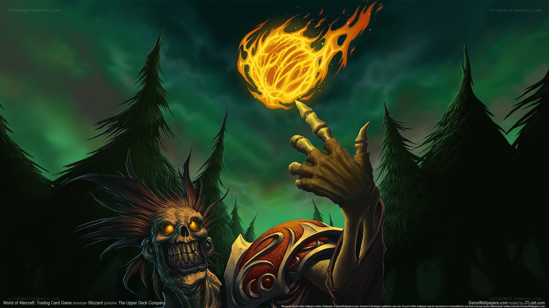 Zombie wizard casting fireball