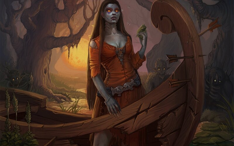 Zombie Woman in Boat