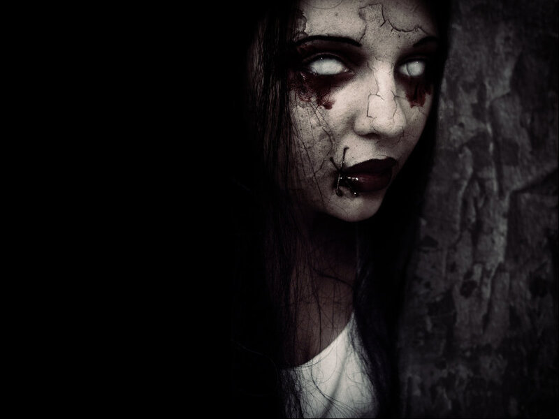 zombie woman with cracked skin