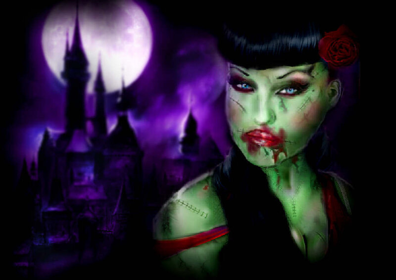 Zombie Woman with Rose
