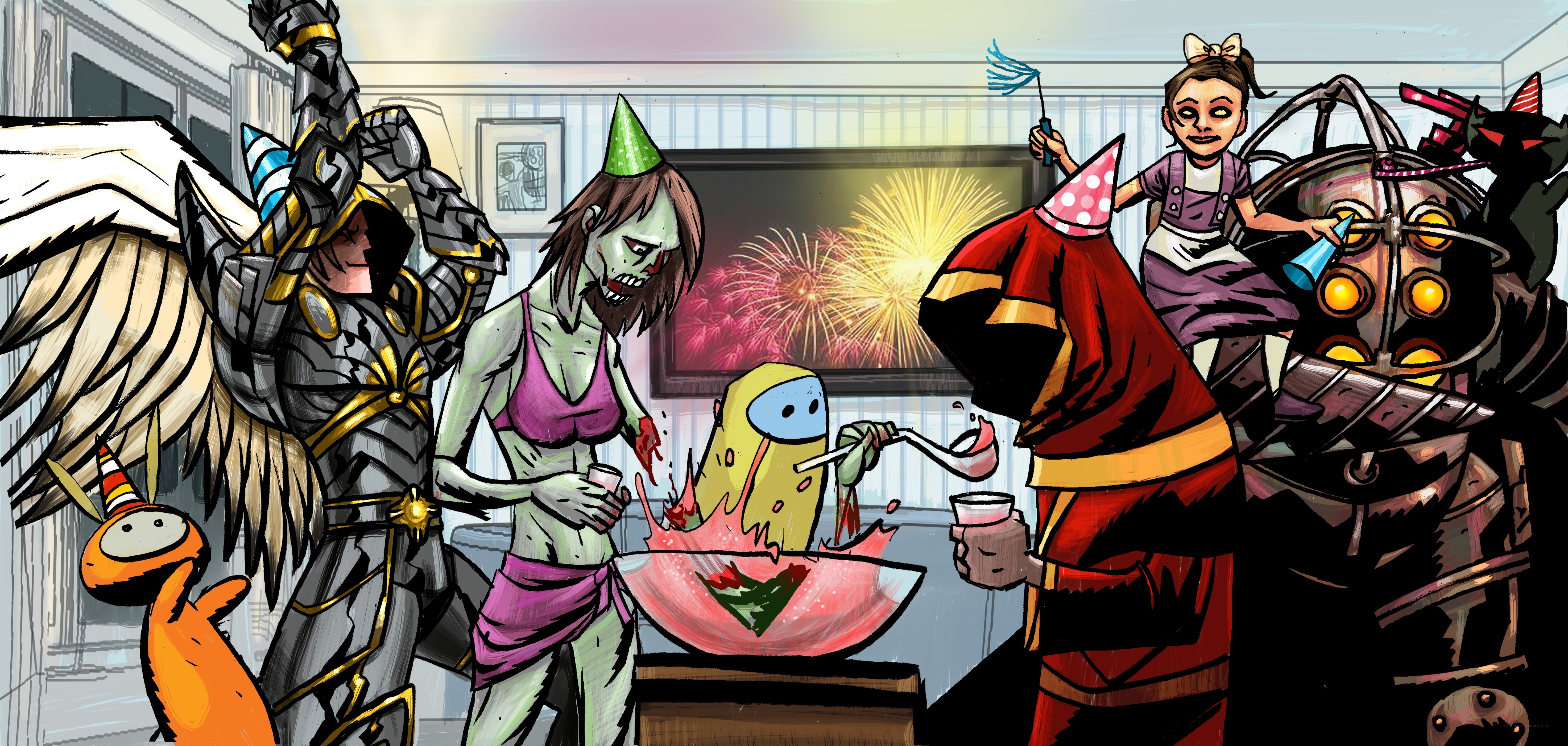Zombies at a birthday party