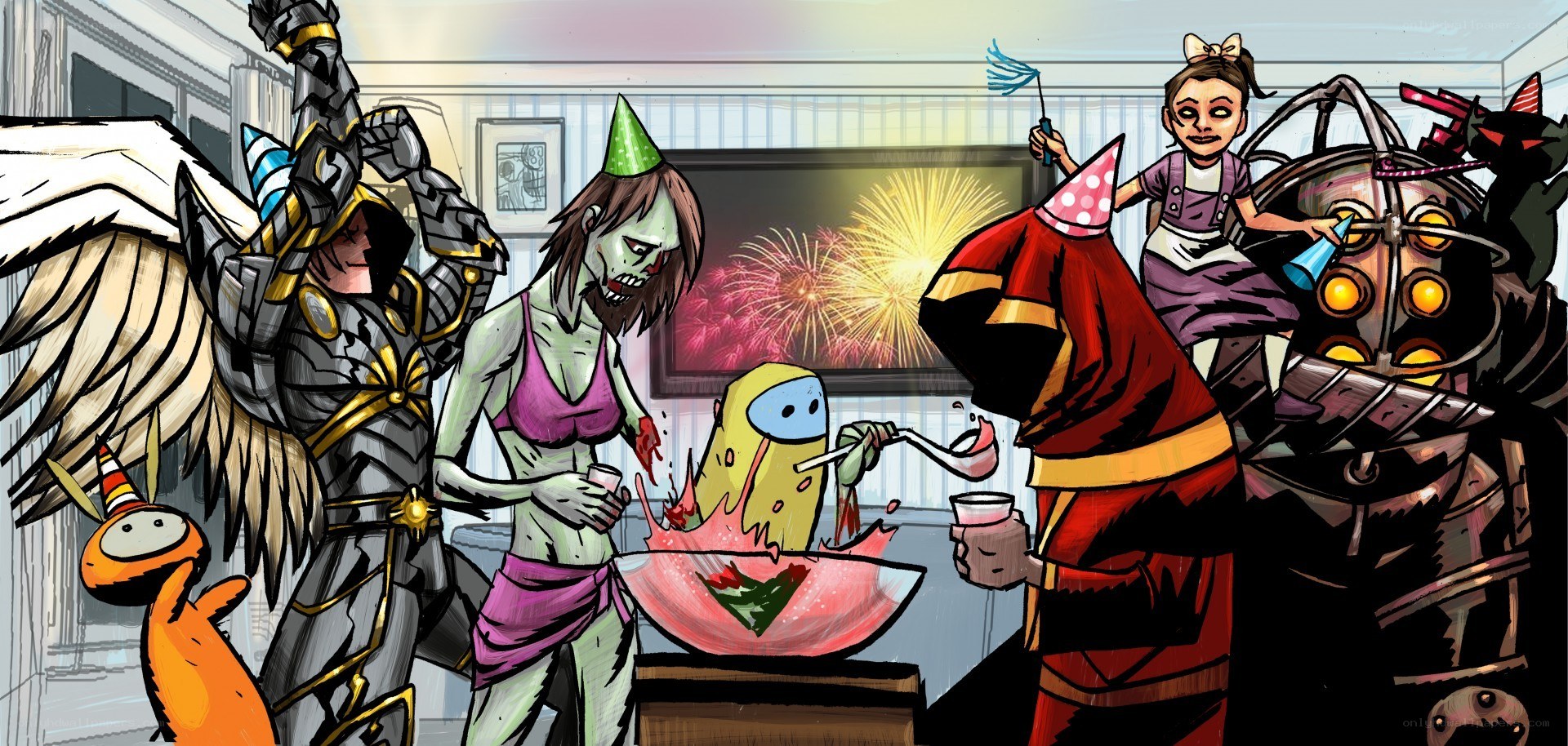 Zombies at a birthday party