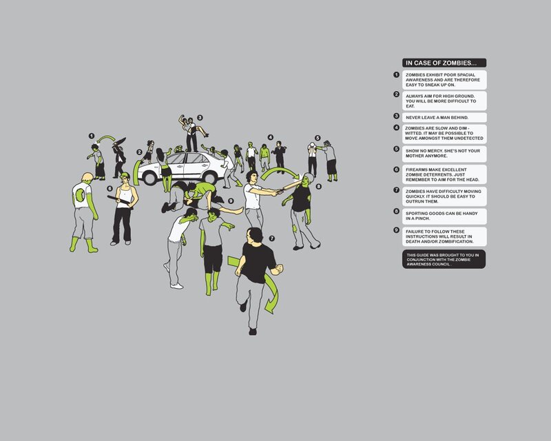 Zombies Attacking People — Gray, Dramatic