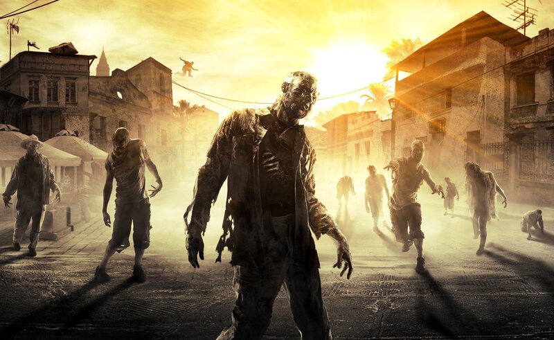 Zombies in a City Street — Yellow