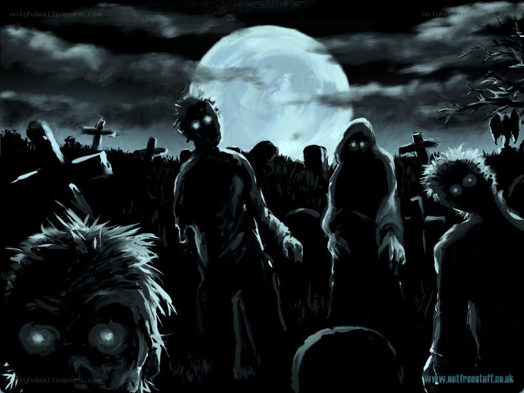 zombies in a graveyard