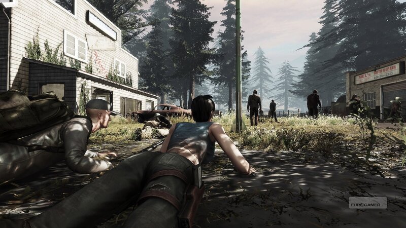 Zombies in a post-apocalyptic town