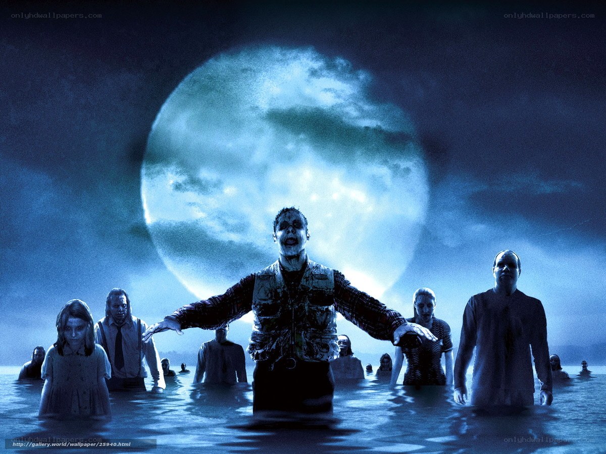 zombies in moonlit water