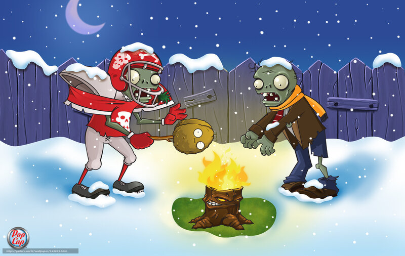 Zombies in winter scene