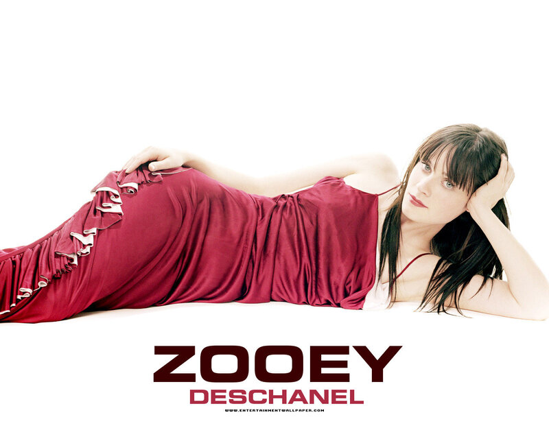 Zooey Deschanel in red dress