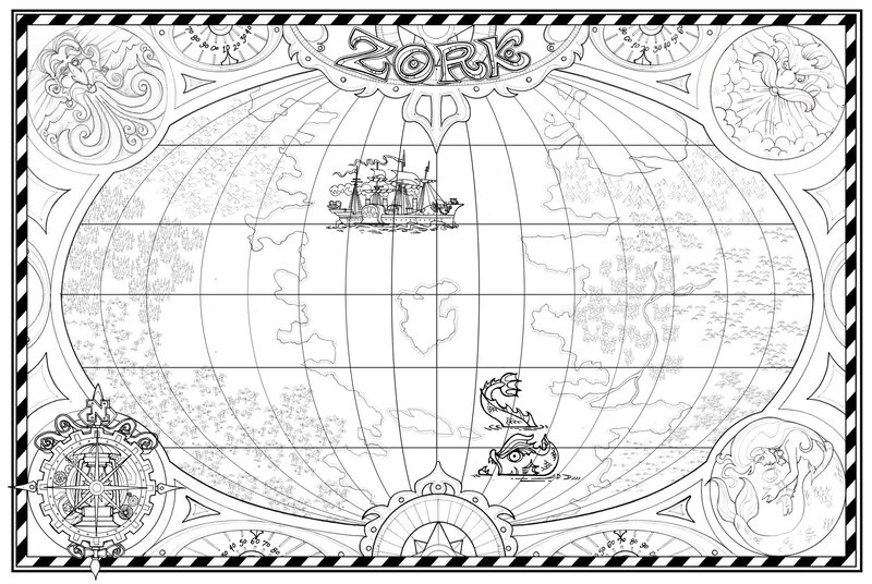 Zork world map coloring page