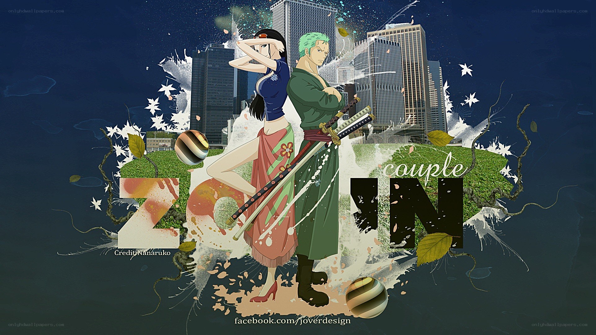 Zoro and Nami couple art