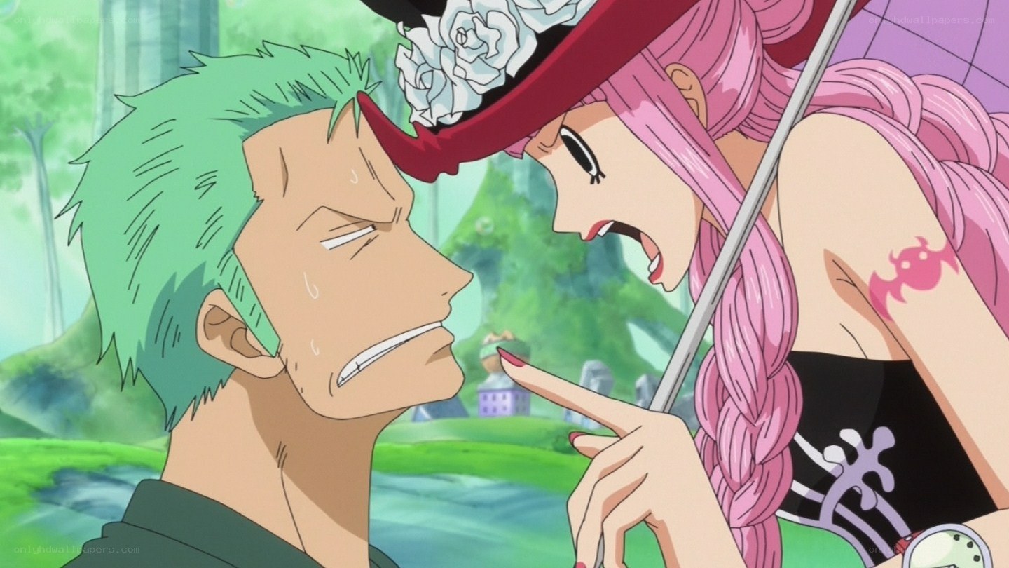 Zoro and Perona confront each other
