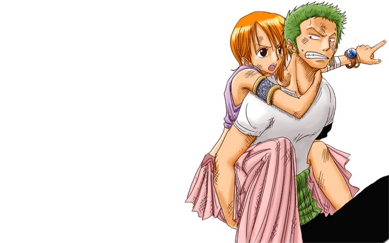 Zoro carrying Nami
