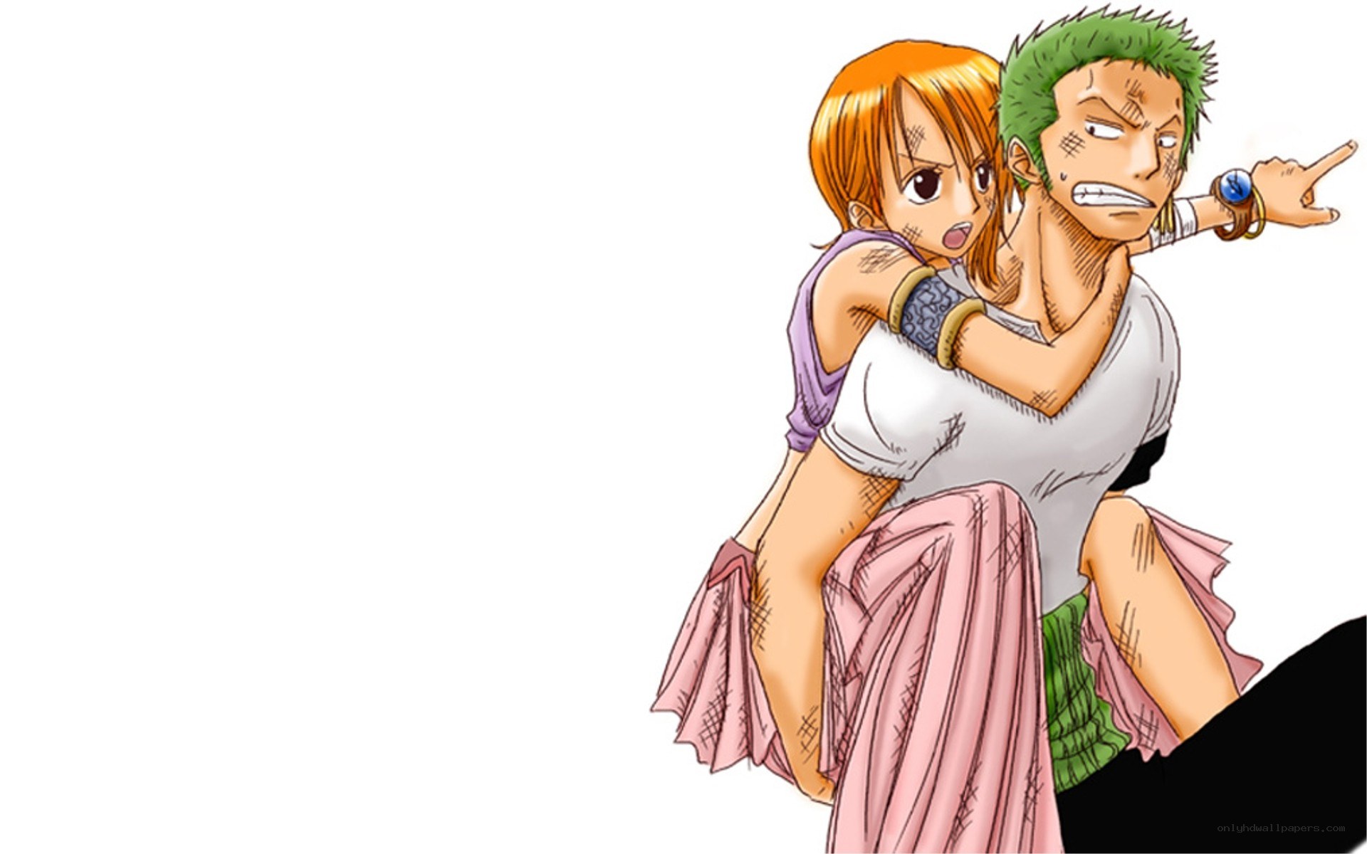 Zoro carrying Nami