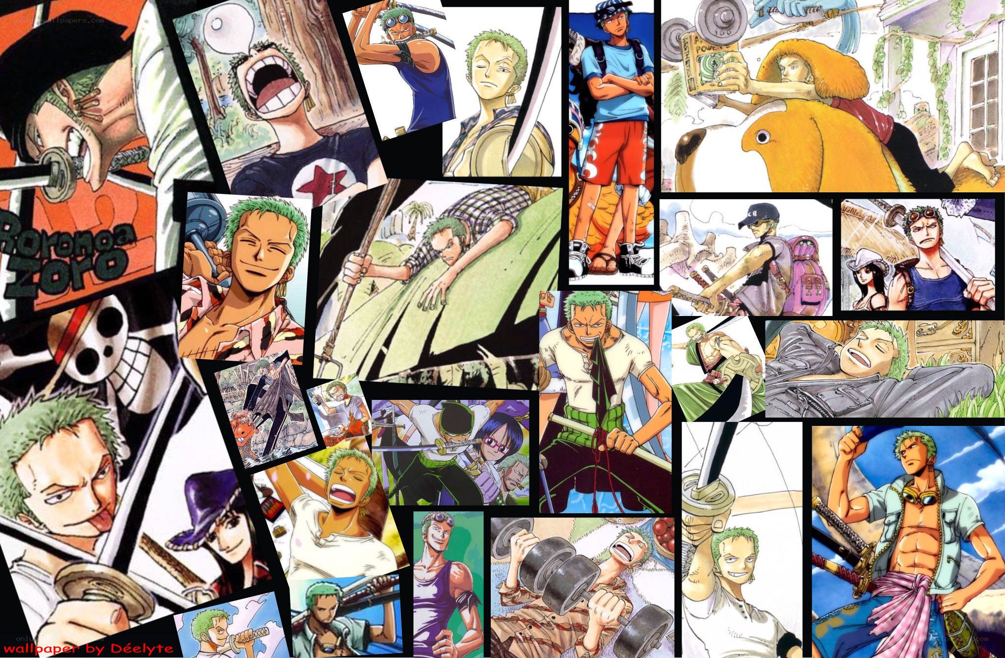 Zoro collage from One Piece