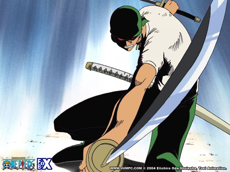 Zoro in a battle stance