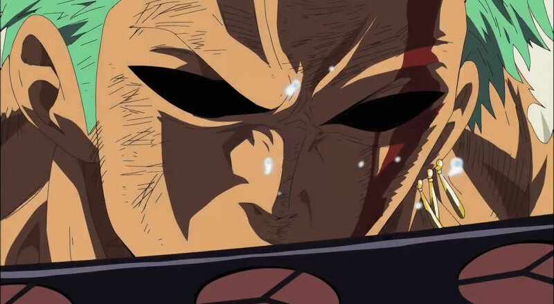 Zoro's intense expression