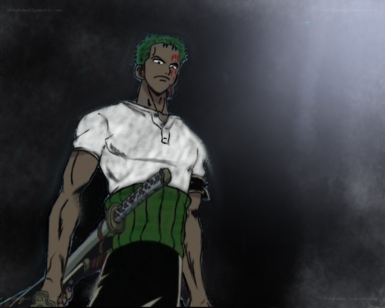 Zoro with blood on face