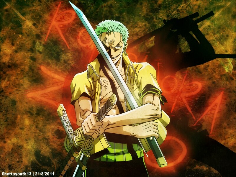 Zoro with swords in action