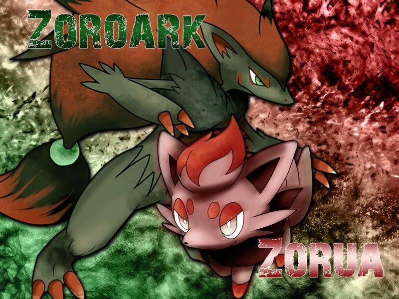 Zoroark and Zorua artwork