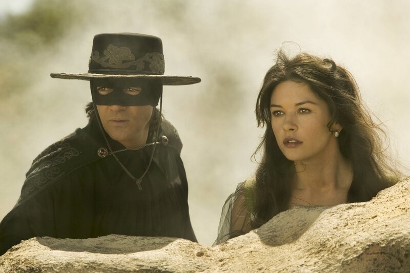 Zorro and a woman in desert