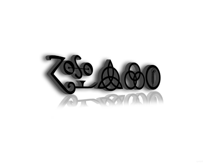 Zoso Logo with Symbols — Black