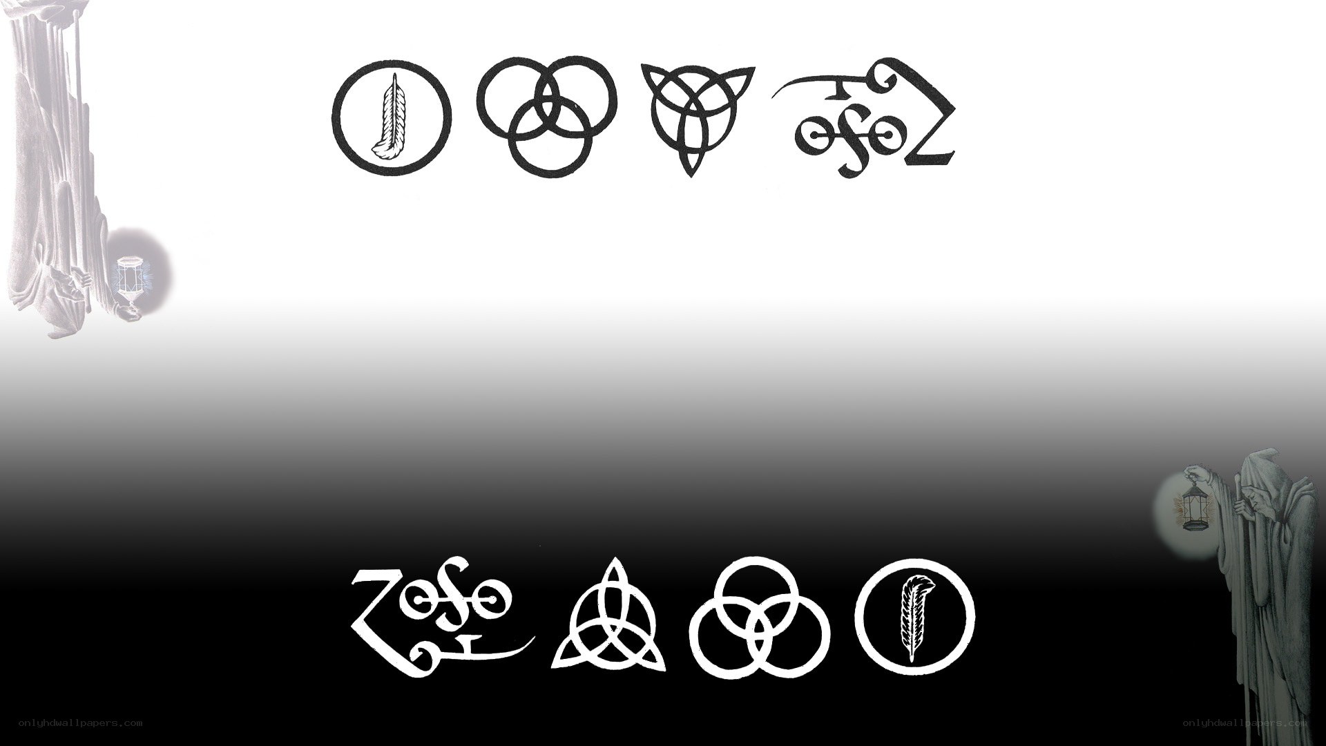 Zoso symbols and statues