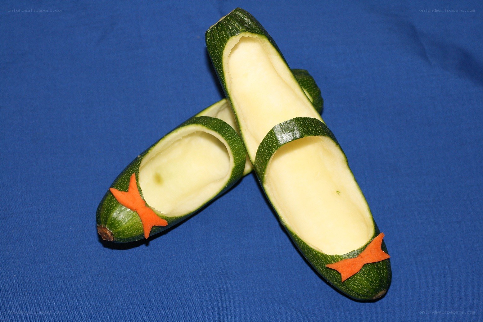 zucchini shoes with carrot bows