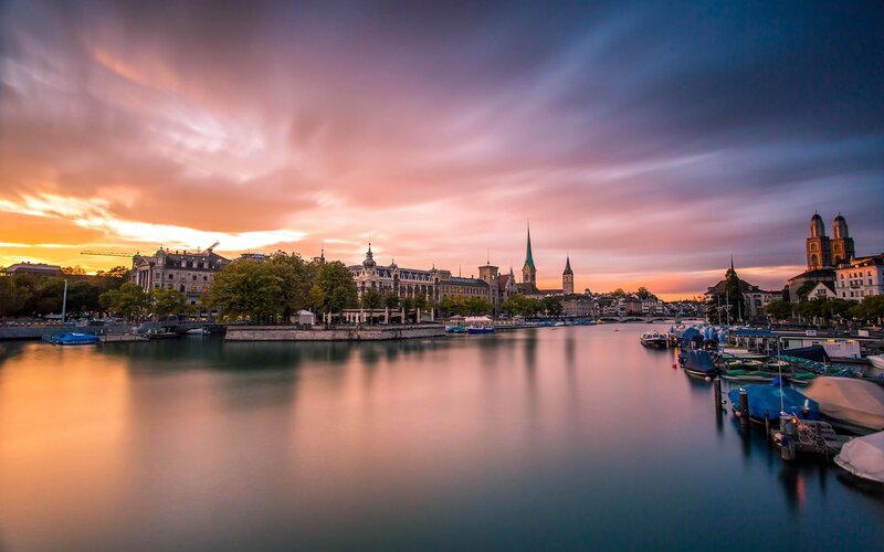 Zurich City Skyline — Orange